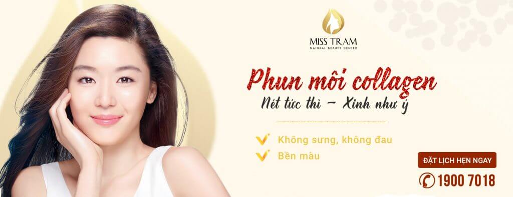 hút thâm phun môi collagen vi chạm cho nữ