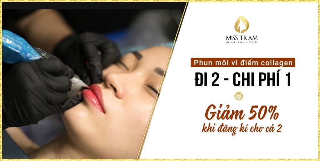 Hút Thâm Phun Môi Collagen Vi Chạm Cho Nữ Đầy đủ