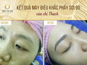 The result of sculpting eyebrows with 9D yarn - Ms. Thach Capturing