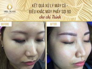 Results of handling old eyebrows - Sculpting with 9D yarn for Ms. Trinh Study