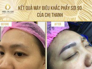 Hình Ảnh Điêu Khắc Chân Mày Phẩy Sợi 9D - Chị Thanh Tin tức