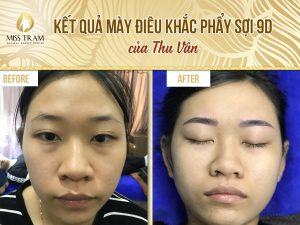 Kết quả điêu khắc mày phẩy sợi 9D - Chị Thu Vân Phổ biến