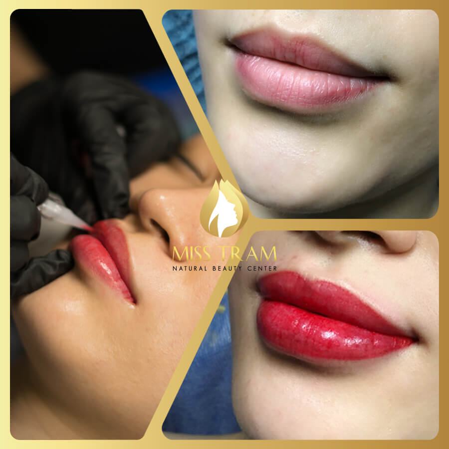 The process of making beautiful collagen lip spray at Miss Tram