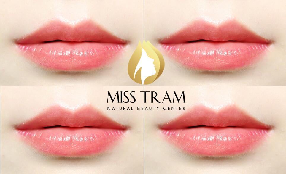 Results of spraying lips on beautiful standard colors at Miss Tram