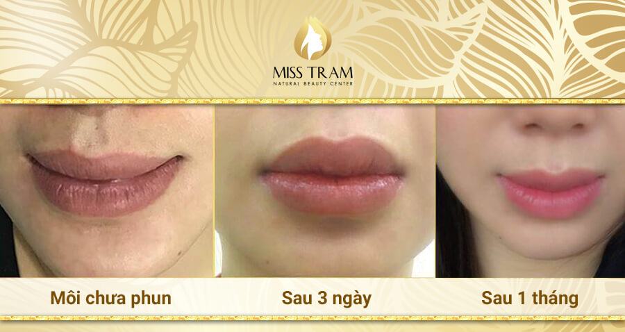 Beautiful lip spray results at Miss Tram
