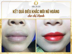 The result of sculpting the Queen's lips at Miss Tram for Hanh is surprising