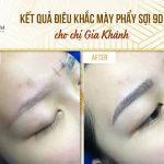 Kết Quả Thực Tế Điêu Khắc Mày Phẩy Sợi 9D Cho Chị Gia Khánh Nghiên cứu