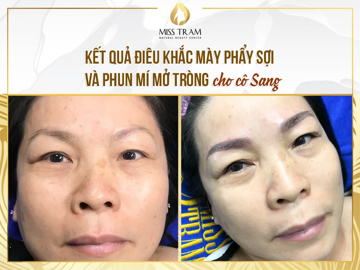 Sculpting Eyebrows with Yarn Combined with Eyelid Spray for Ms Sang to Open Her Eyes