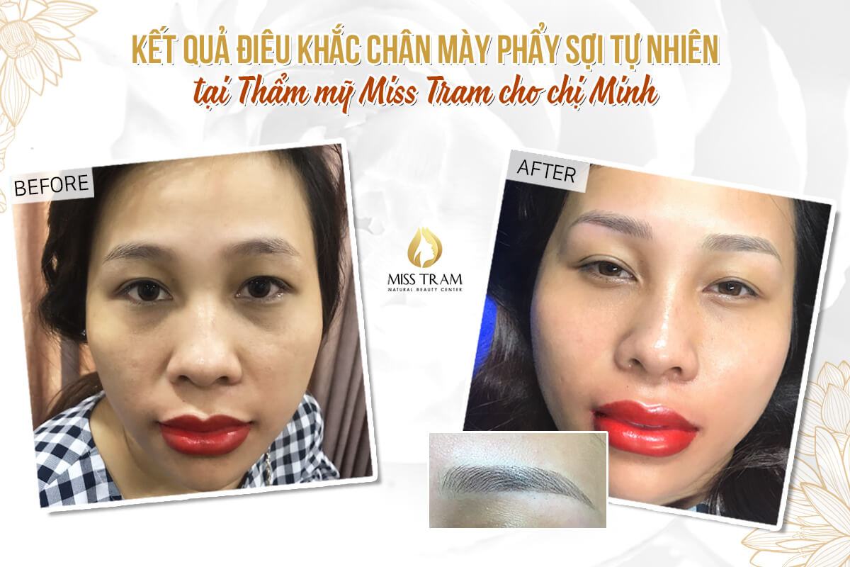 Result of Super Beautiful Eyebrow Sculpting for Sister Minh Secret
