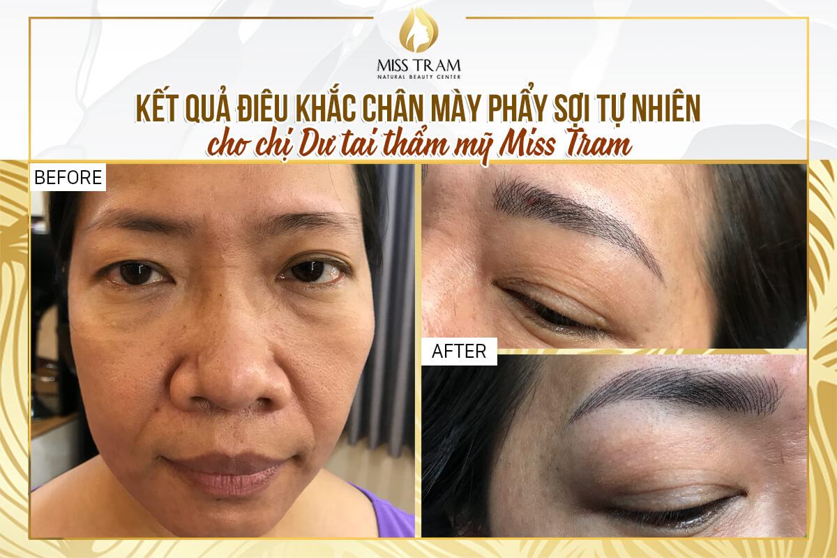 The result of Ms. Du's sculpted eyebrows with natural fibers is important