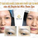 Kết Quả Điêu Khắc Chân Mày Phẩy Sợi Tự Nhiên Của Chị Duyên Nghiên cứu