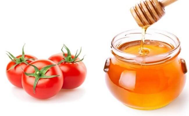 beauty recipe combining tomato and honey