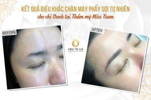 Kết Quả Điêu Khắc Chân Mày Phẩy Sợi Tự Nhiên Cho Chị Oanh Tin tức