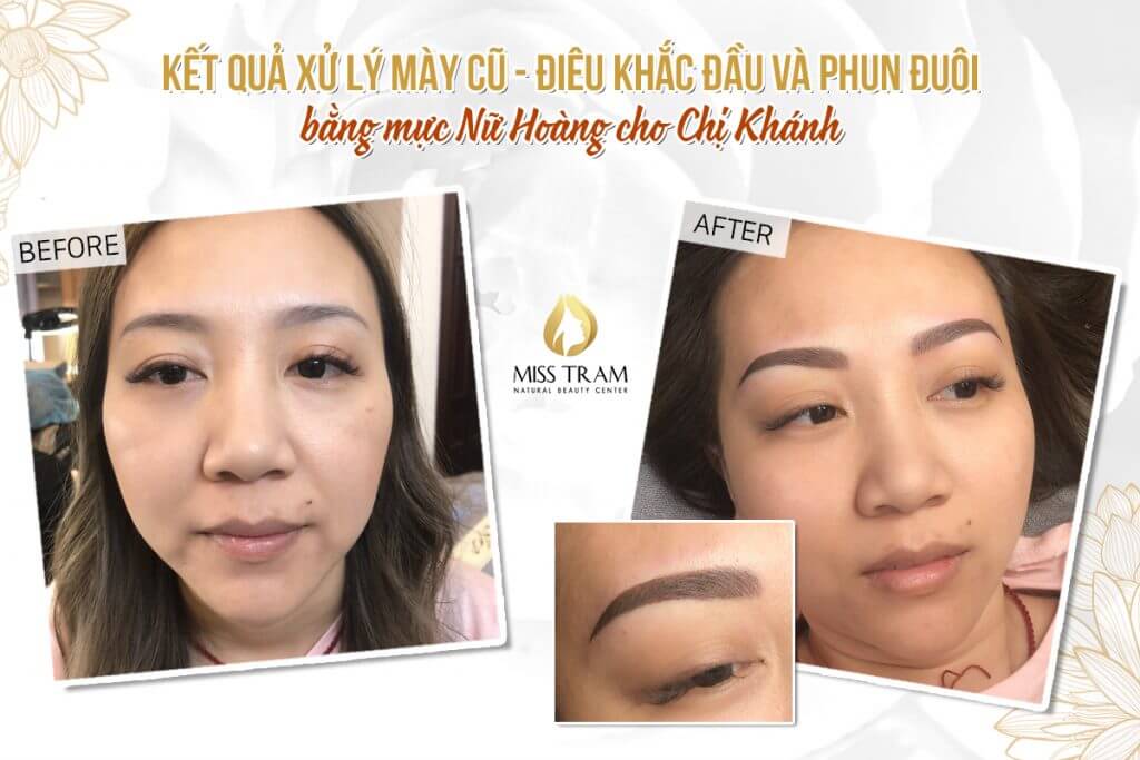 Kết Quả Xử Lý Mày Cũ - Điêu Khắc Đầu Và Phun Đuôi Cho Chị Khánh Giới hạn