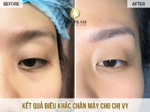 Kết Quả Điêu Khắc Chân Mày Cho Chị Vy Tạo Dáng Mày Chuẩn Người trong cuộc