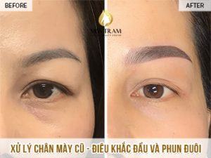 Kết Quả Xử Lý Chân Mày Cũ - Điêu Khắc Đầu Kết Hợp Phun Tản Bột Cho Chị Lụa Tin tức