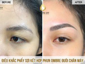 Điêu Khắc Phẩy Sợi Tự Nhiên Kết Hợp Phun Ombre Chân Mày Cho Chị Hân Tin tức