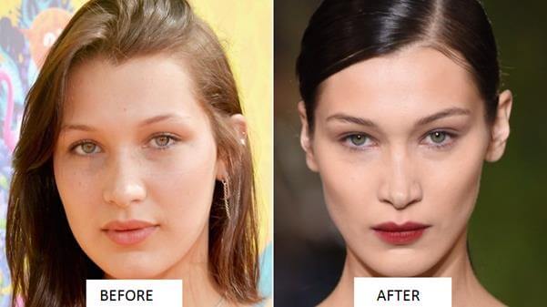 Photos of Bella Hadid before and after beautifying you
