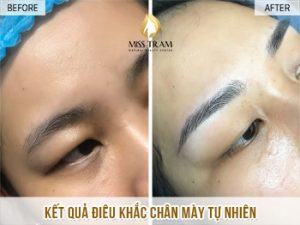 Kết Quả Điêu Khắc Chân Mày Đẹp Tự Nhiên Cho Chị Trinh Nắm bắt