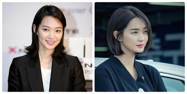 Shin Min Ah's picture before and after beautifying her eyebrows