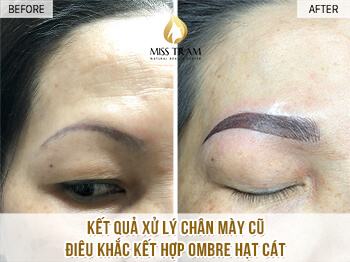 Xử Lý Mày Cũ - Điêu Khắc Kết Hợp Ombre Hạt Cát Cho Chị Uyên Cần biết