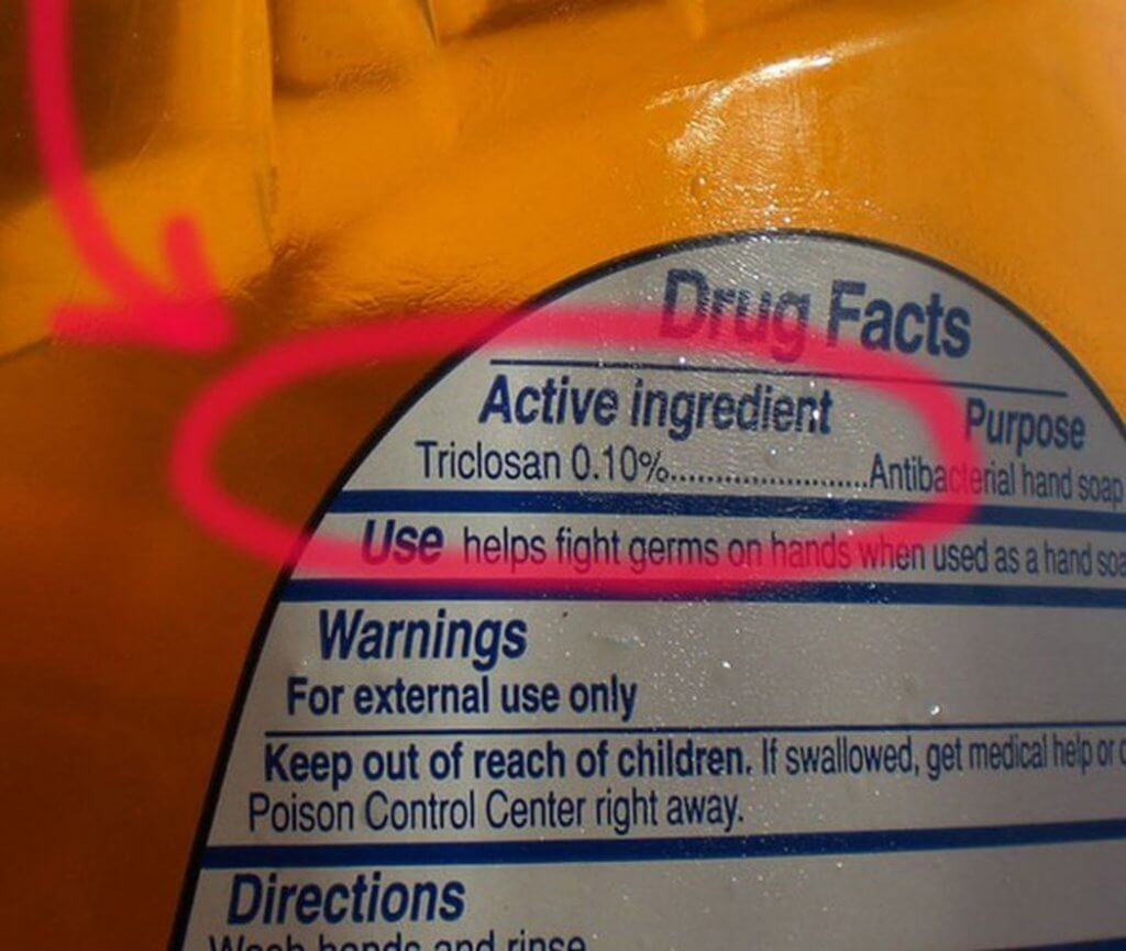 Triclosan is found in many detergents