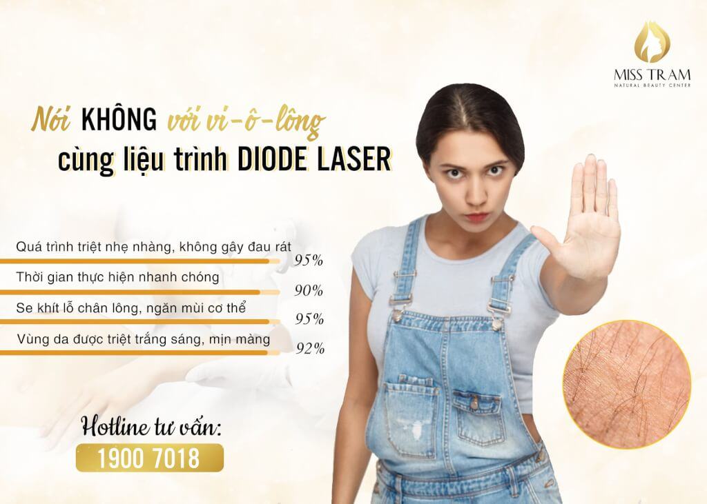 Triệt Lông An Toàn Với Liệu Trình DioDe Laser Chân ái