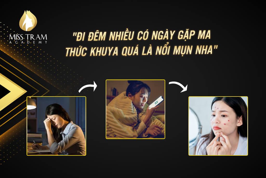 Thức khuya là nguyên nhân gây mụn