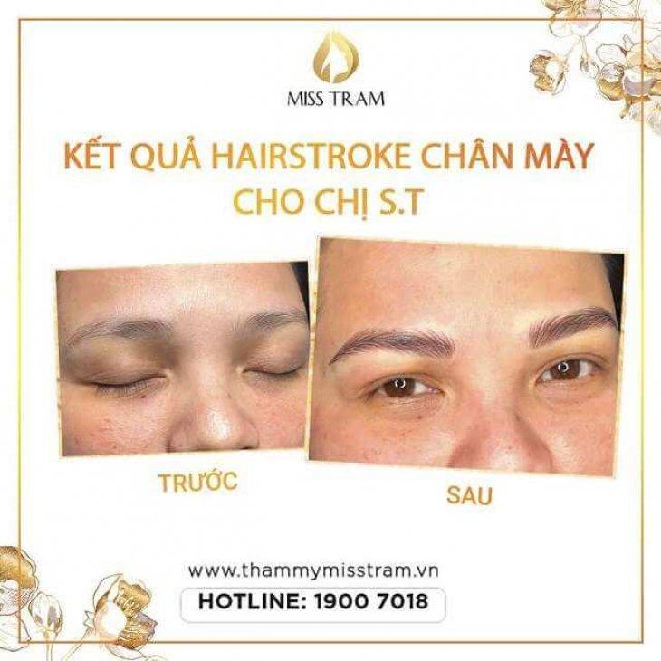 Trước & Sau Kết Quả Hairstroke Chân Mày Siêu Đẹp Cho Chi Thu