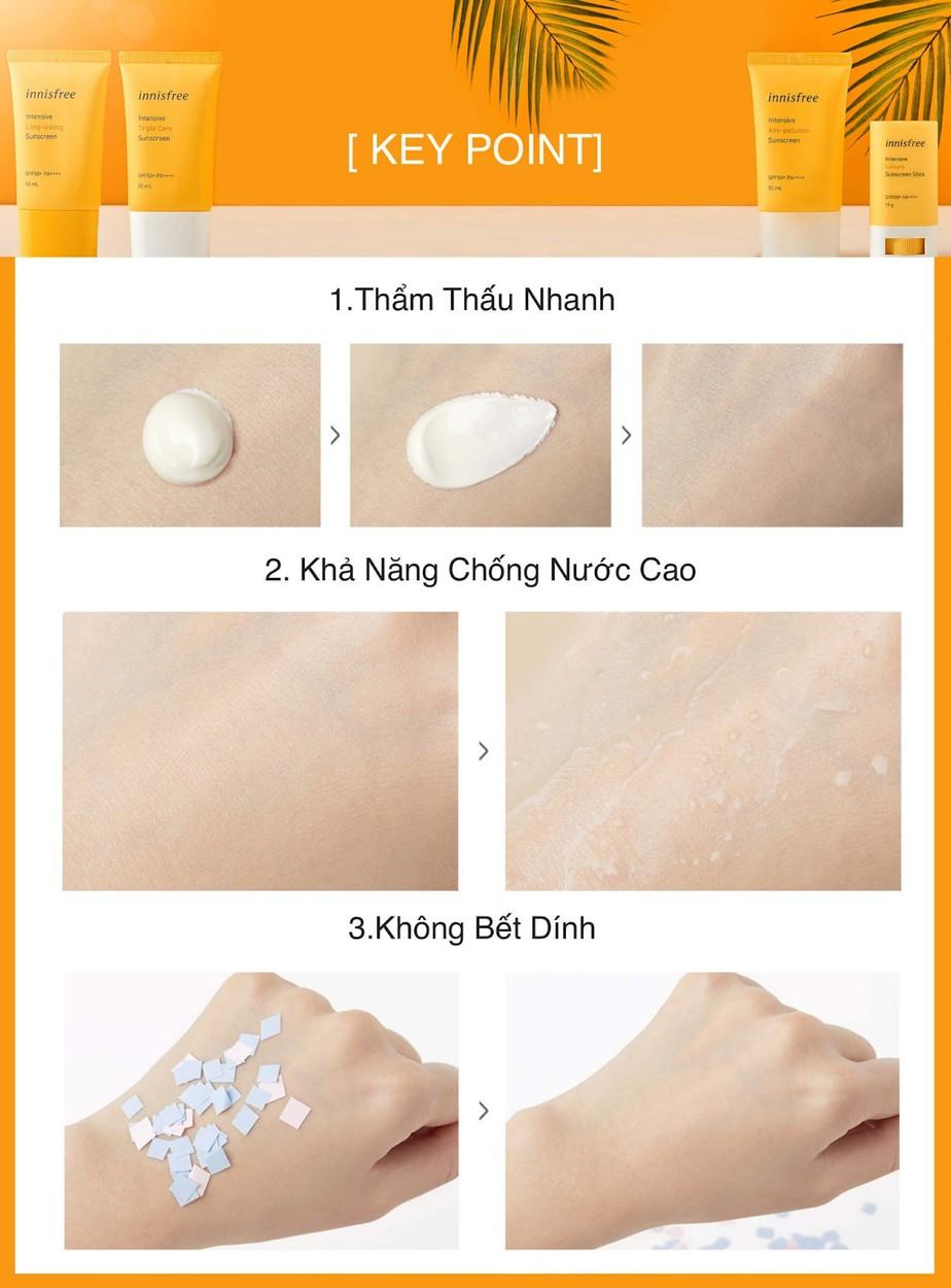 Advantages of Innisfree Intensive Long Lasting Sunscreen SPF50+ PA++++