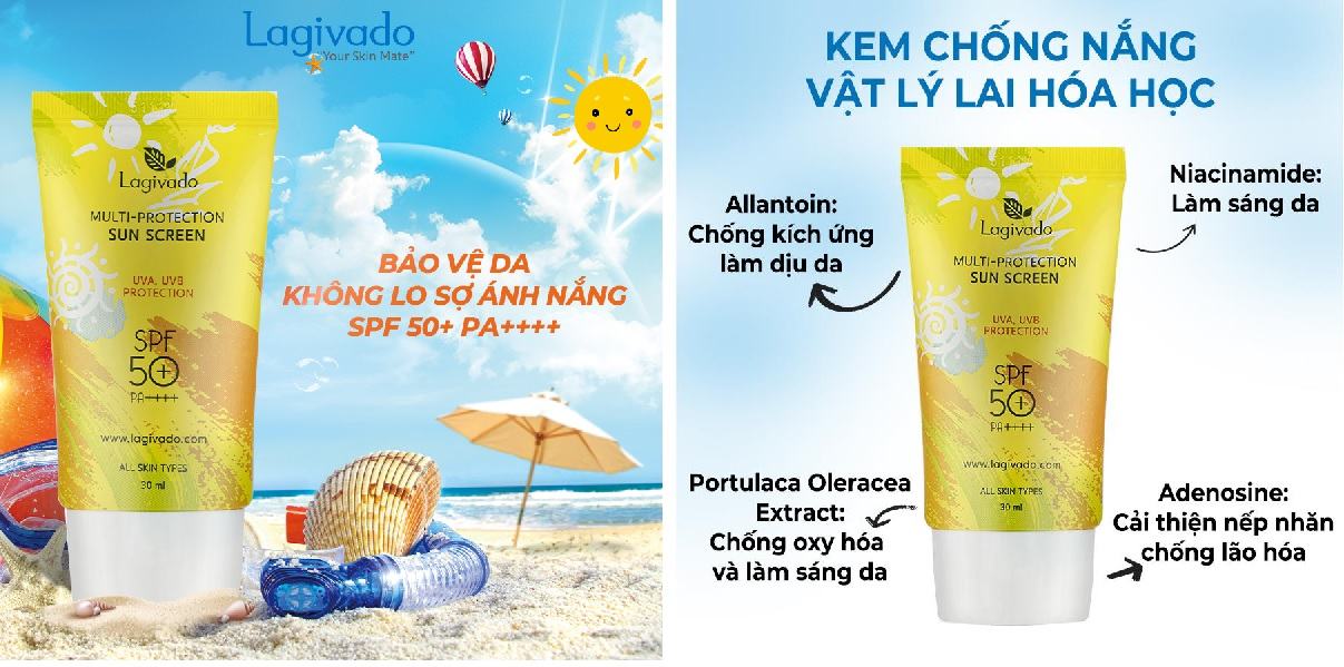 Review Kem Chống Nắng Hàn Quốc Lagivado Multi-Protection Sun Screen SPF50+ PA++++ Cảm hứng