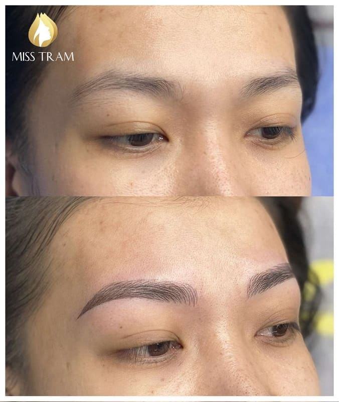 Ombre . eyebrow sculpting and spray results