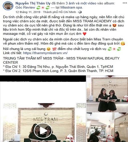 Nguyen Thi Than Uy Review Beauty Salon Miss Tram