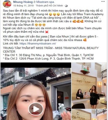 Nhung Hoang Review Miss Tram Beauty Salon