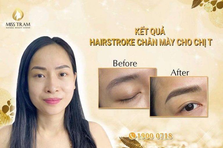 Kết quả HairStroke chân mày đẹp tại Miss Tram