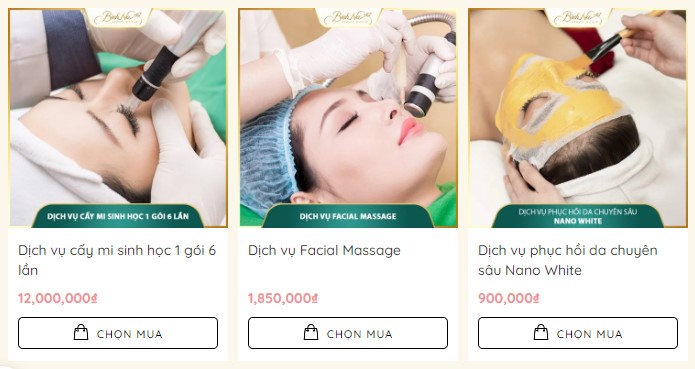 Price list of some other services at BichNa Beauty
